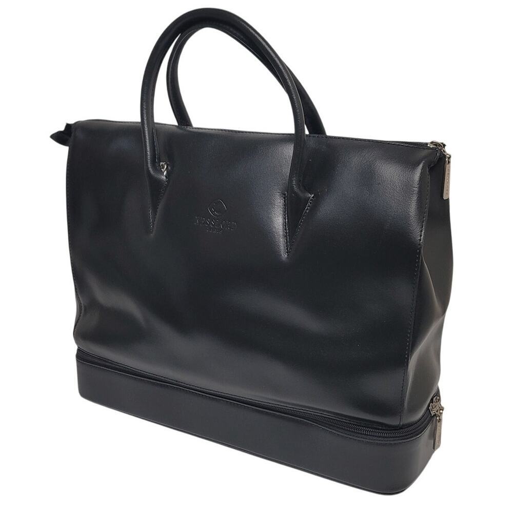 KESSLORD Paris Black leather tote bag